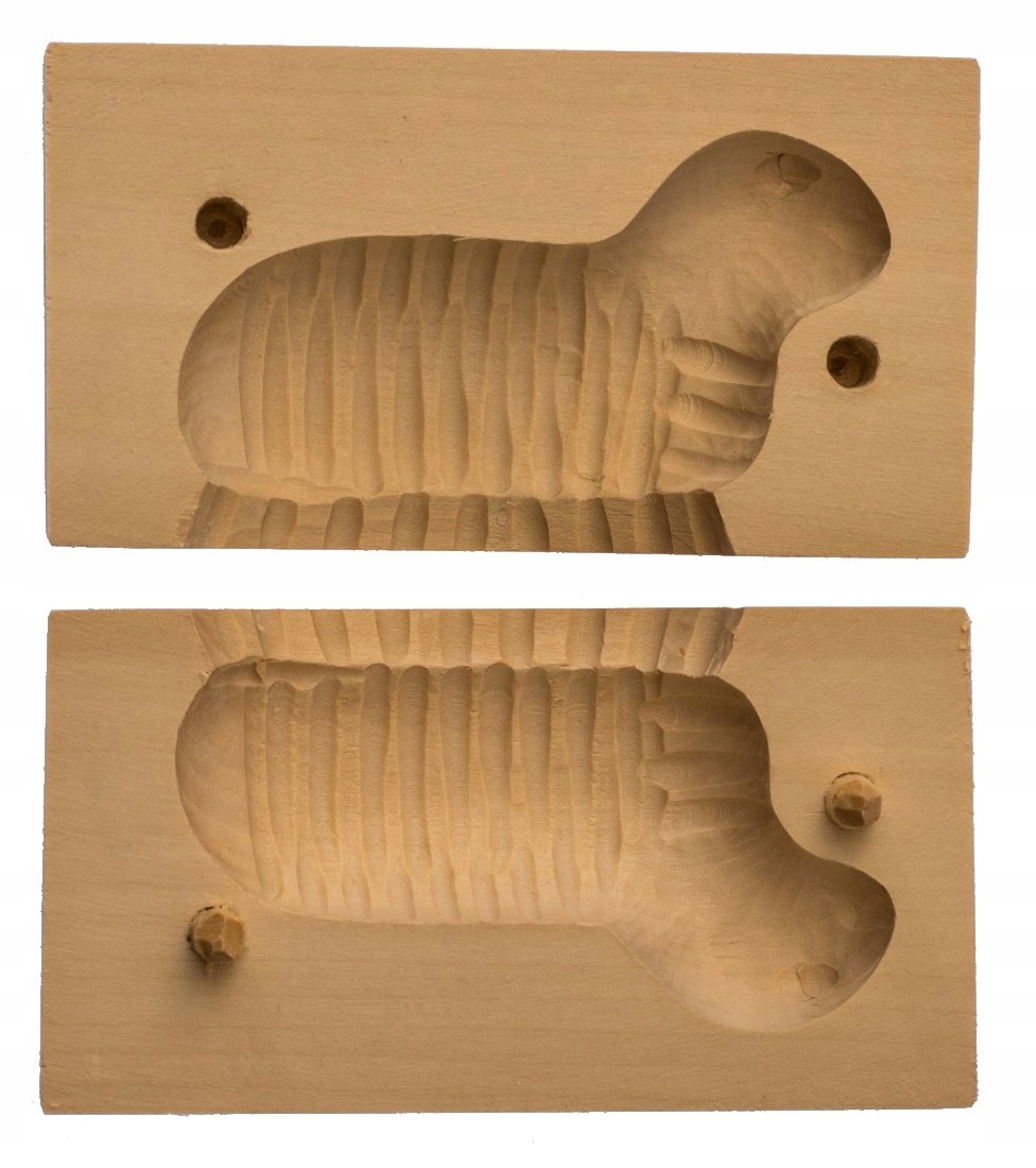 Forma na baranček Forma na maslo LAMB 7 x 13cm + Nôž drevený nôž na potieranie masla a masti
